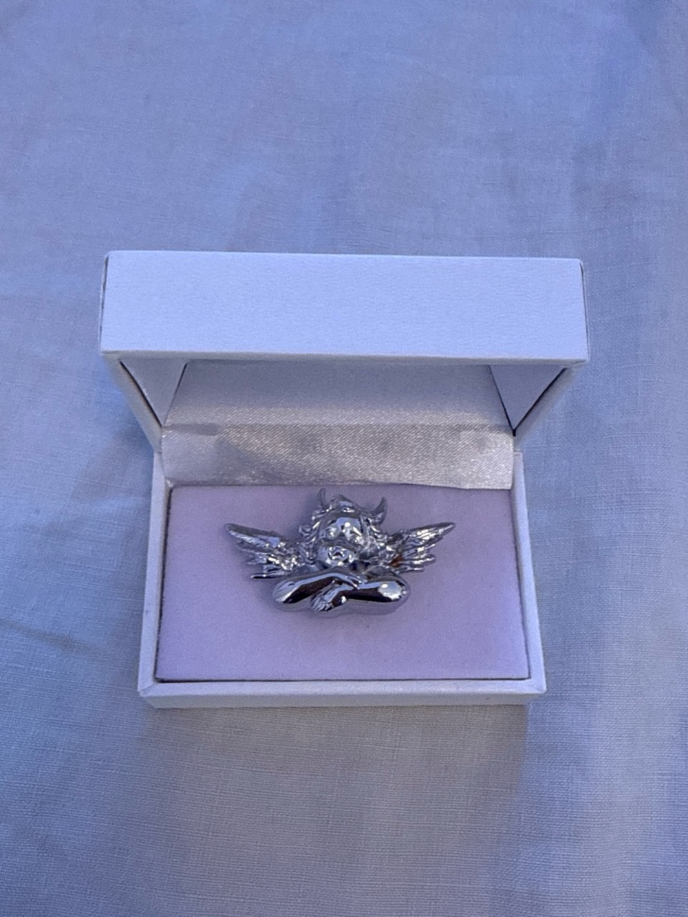 Boys Lie Silver Angel Ring - Shiny Silver Tone